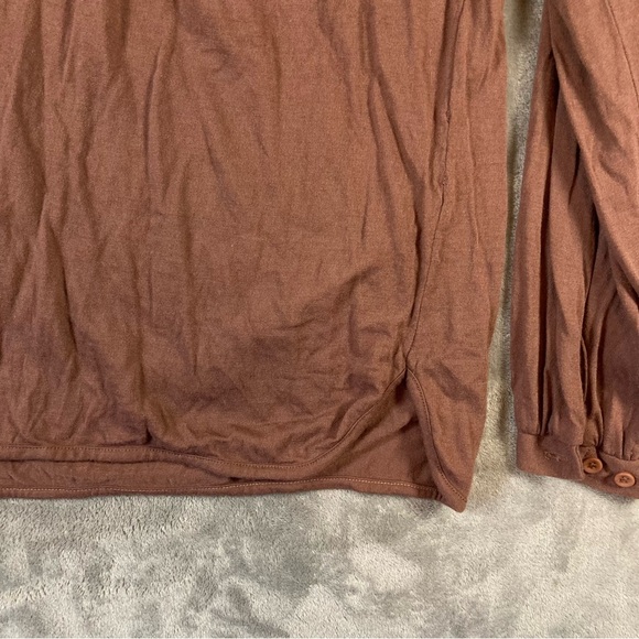 Vintage Helen Sue Brown/Mauve Collared Women's Blouse with Keyhole Feature - Picture 4 of 6